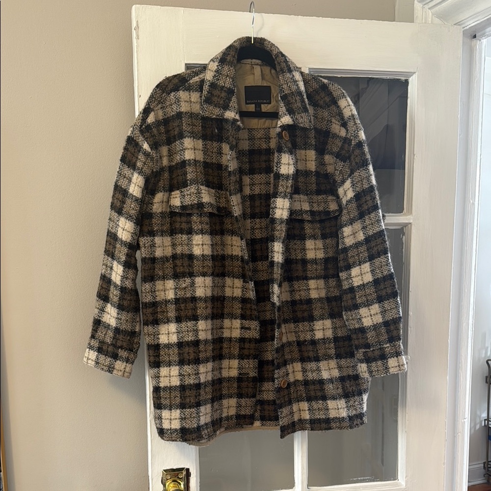 Banana Republic Brown and Tan Plaid Jacket